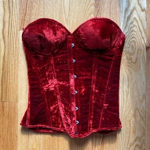Crushed Velvet Red Corset